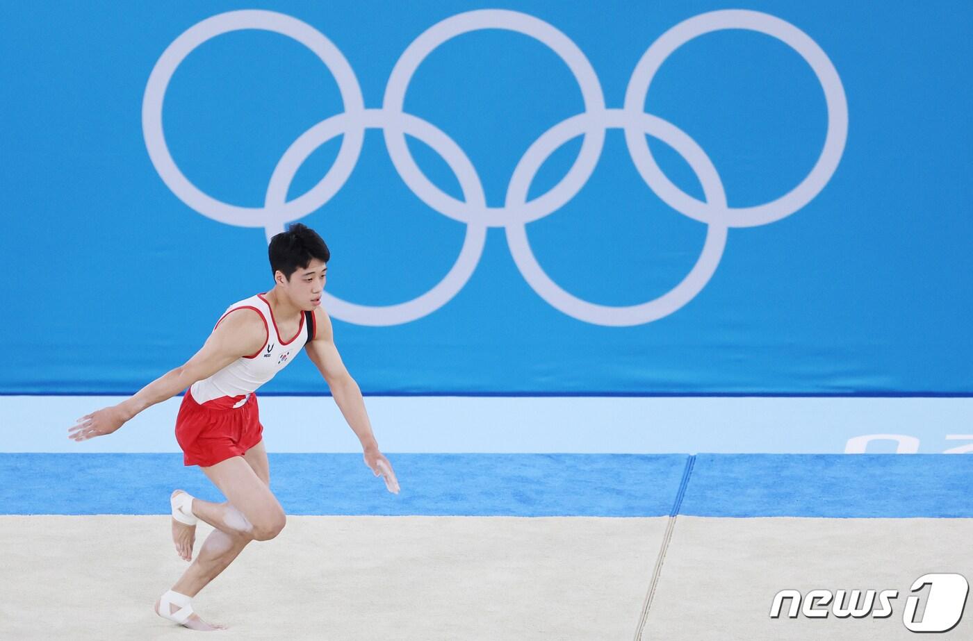 2020 도쿄 올림픽 남자 마루운동 결선에서 연기하는 류성현. 2021.8.1/뉴스1 ⓒ News1 이재명 기자