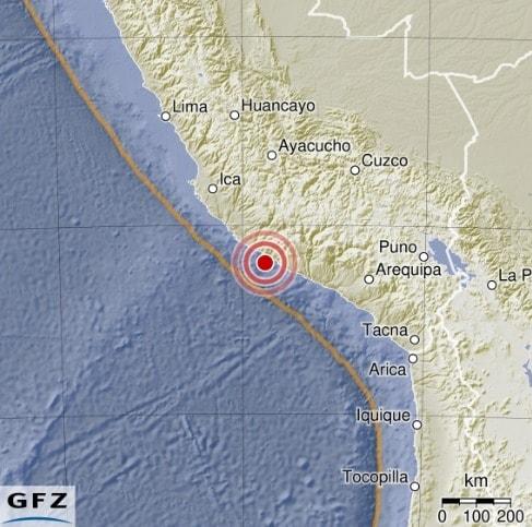 페루 해안서 규모 6.0 지진…진앙 깊이는 24㎞